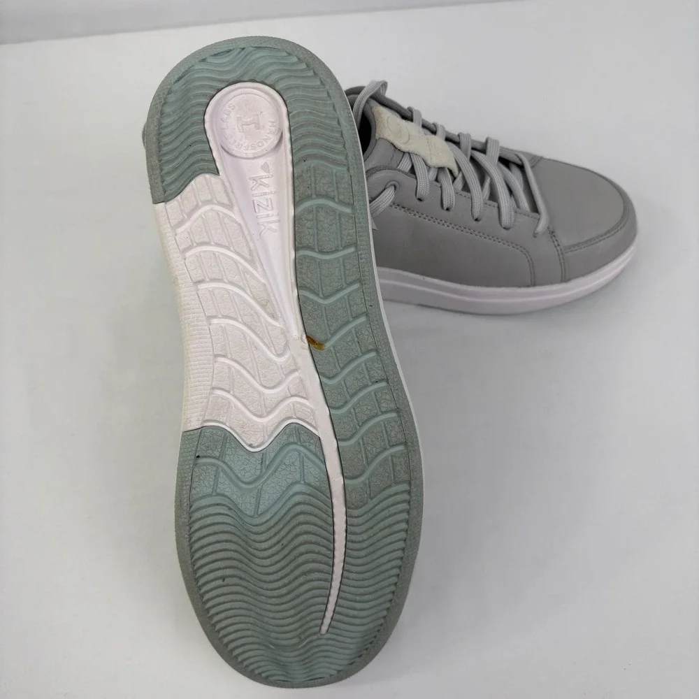 Kizik Sydney Womens Leather Hands Free Slip On Sneakers Harbor Mist Grey Size 10